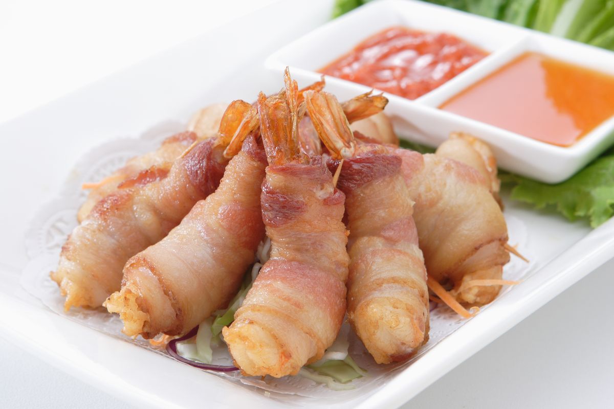 Prawns with lard