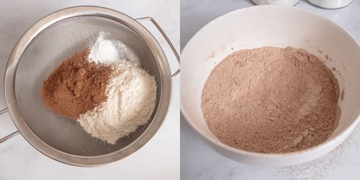 Mix sifted powders