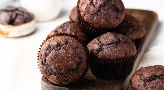 Assaggiamo la leggerezza dei muffin all&#8217;acqua al cioccolato