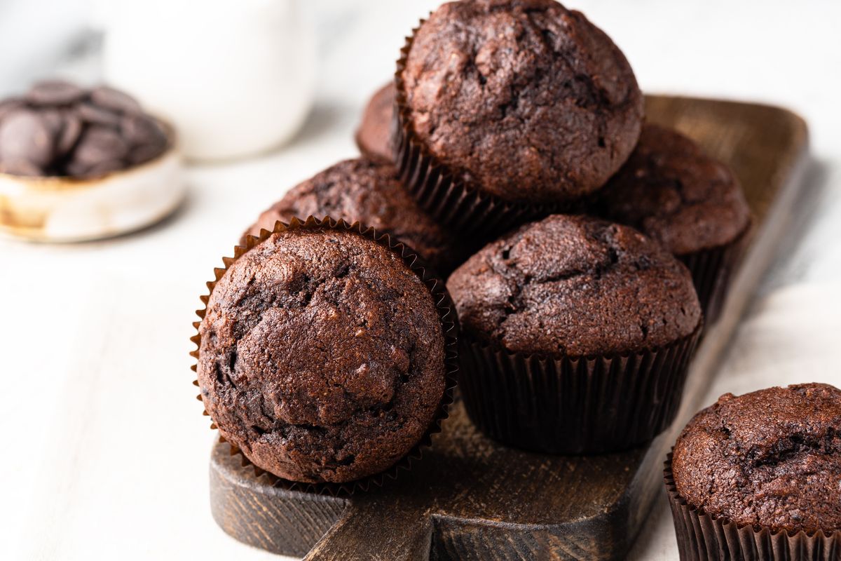 Muffin all'acqua al cioccolato