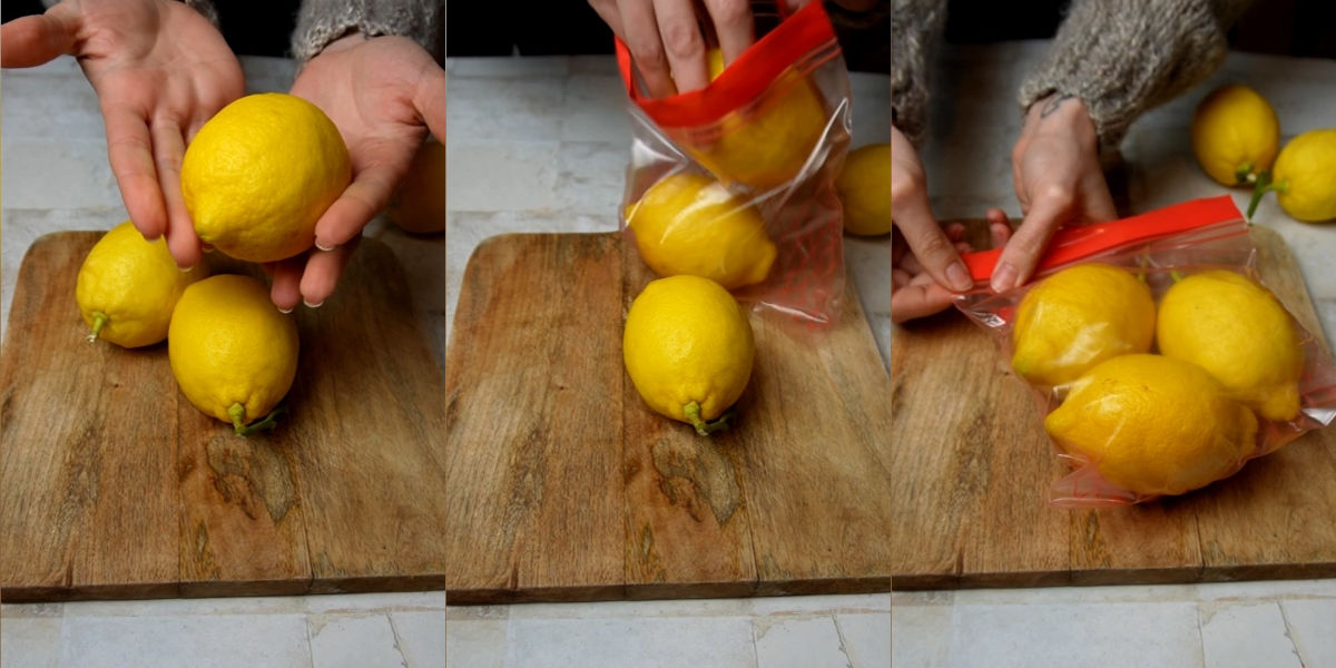 Conservare i limoni in un sacchetto gelo