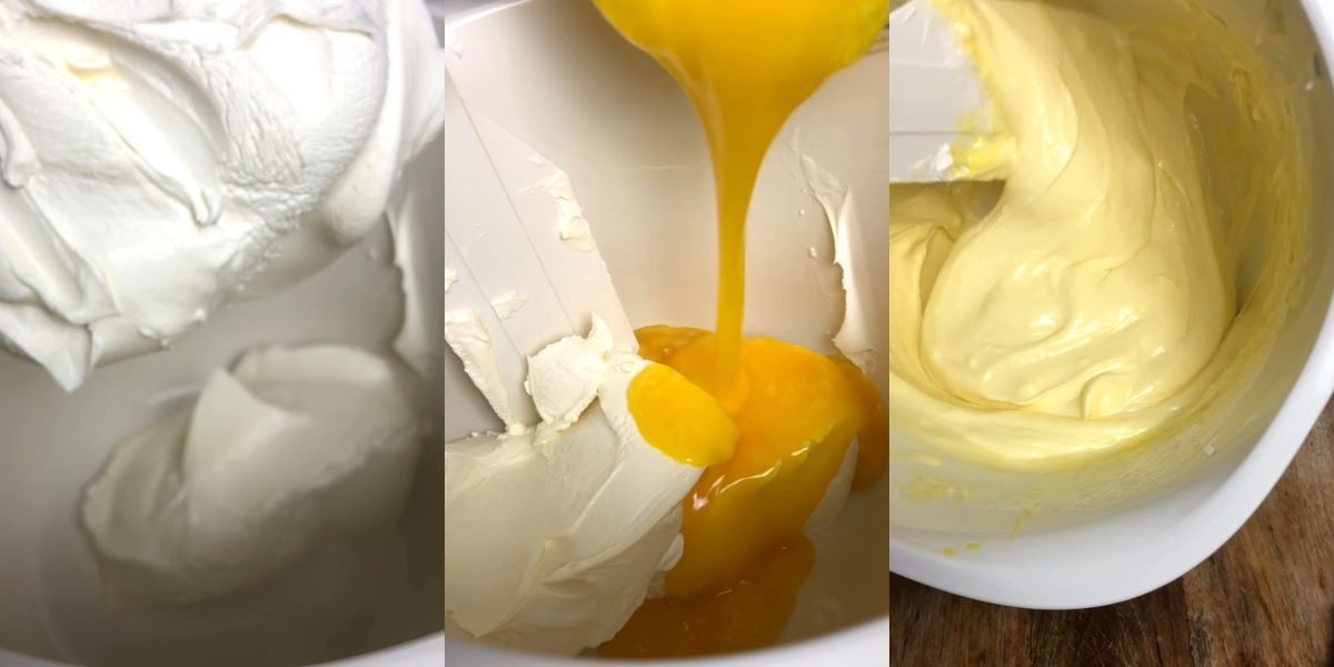 Combine egg yolks and mascarpone