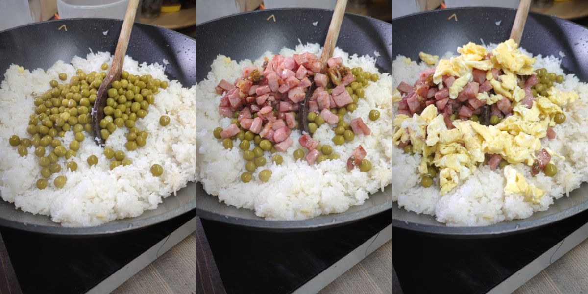 Aggiungere condimento riso alla cantonese