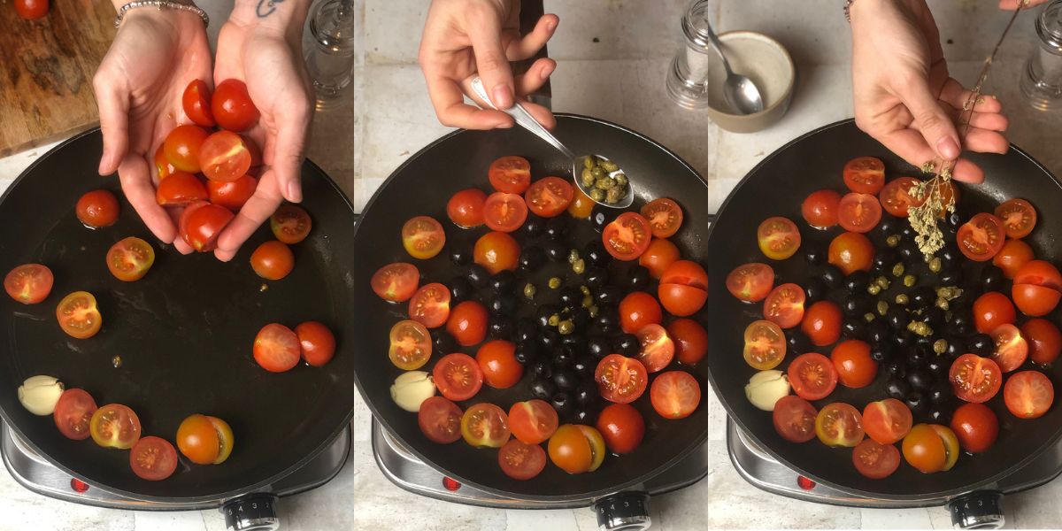 Preparare condimento per pesce spada alla siciliana