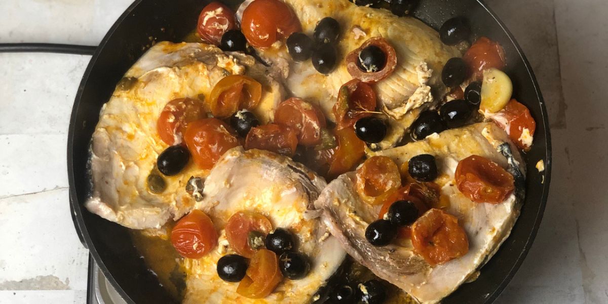 Sicilian swordfish cooking