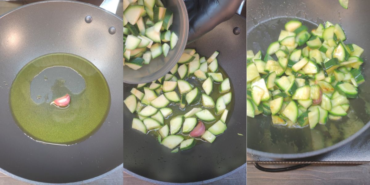 Cook zucchini in a pan