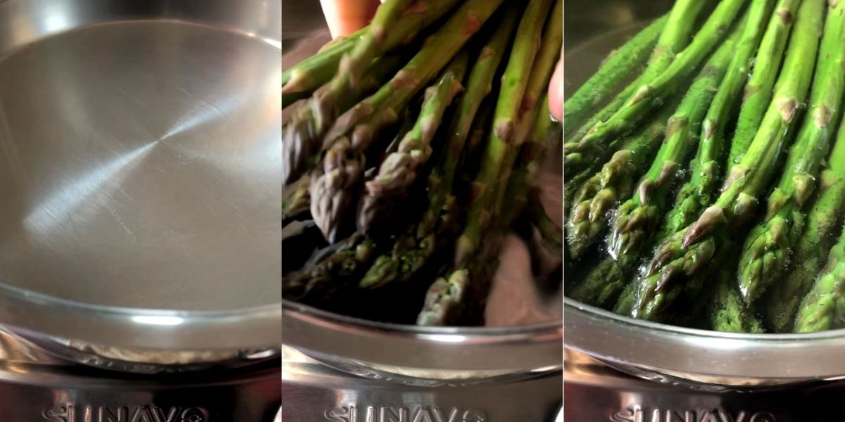 Boil asparagus