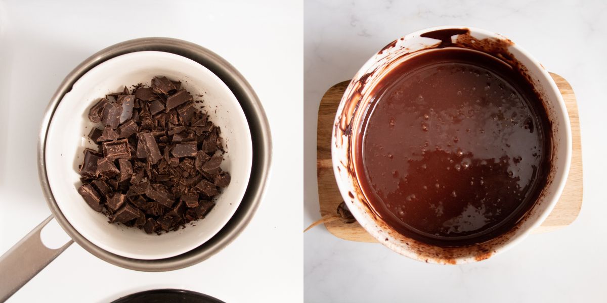 Fondere cioccolato fondente per namelaka