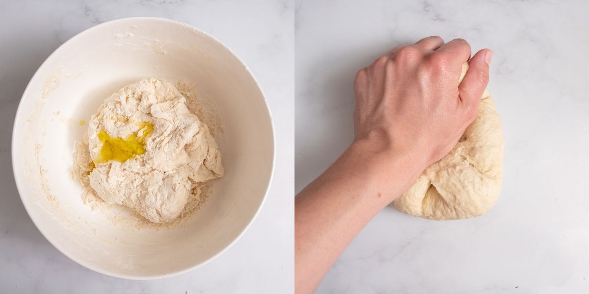 Knead ingredients for mother-in-law's tongues