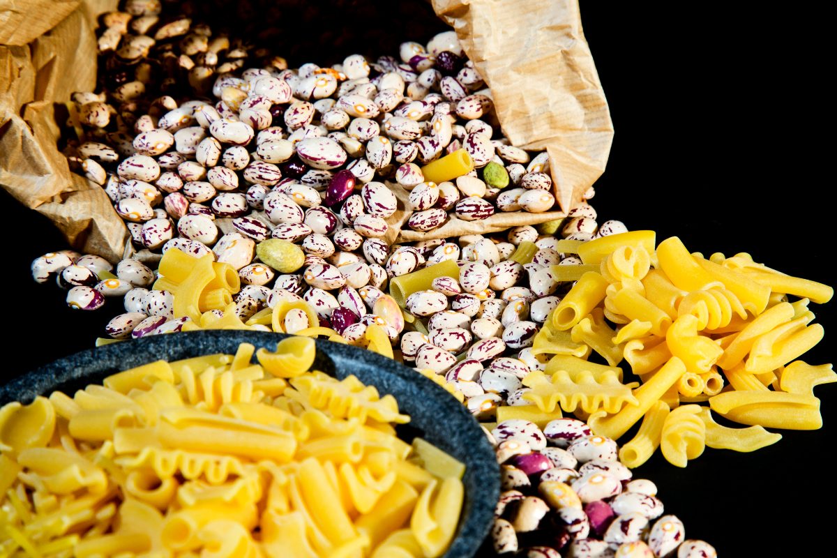 Beans and mixed pasta