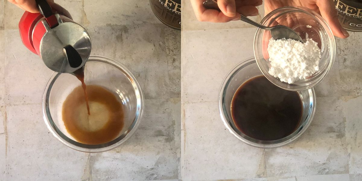 Caffè zuccherato per la crema al caffè