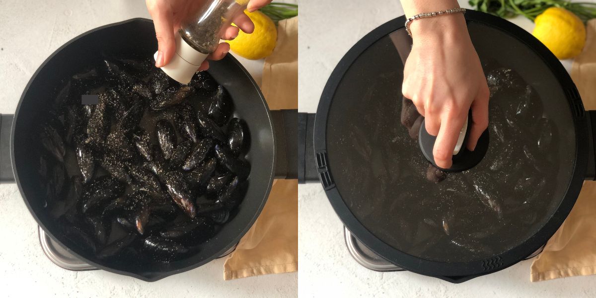 Cuocere cozze con pepe
