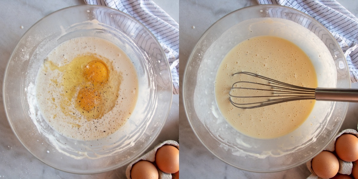 Aggiungere uova per pastella