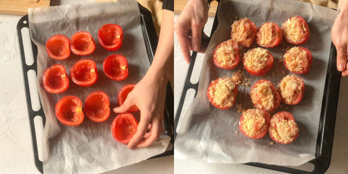 Stuff the grated tomatoes