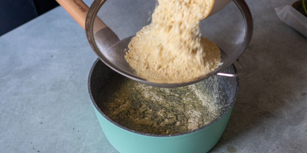 Sift the chickpea flour