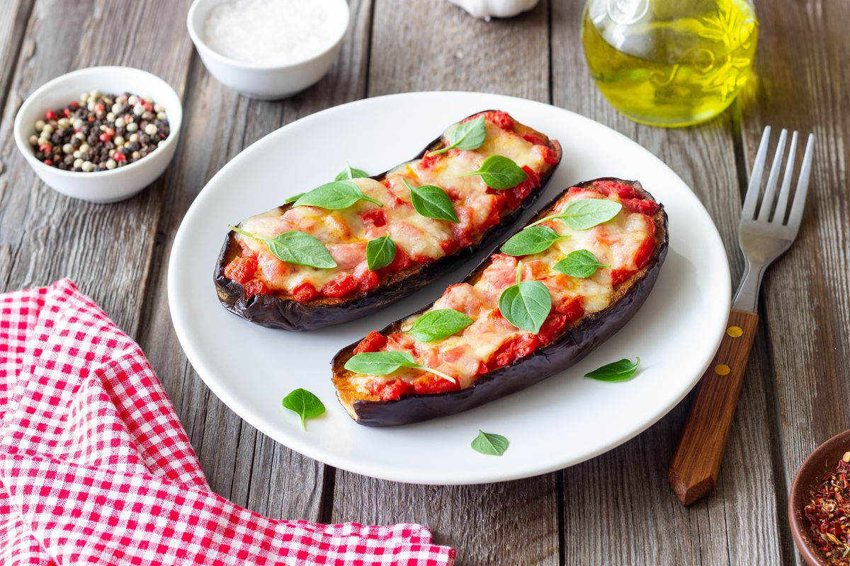 Stuffed eggplant in air fryer