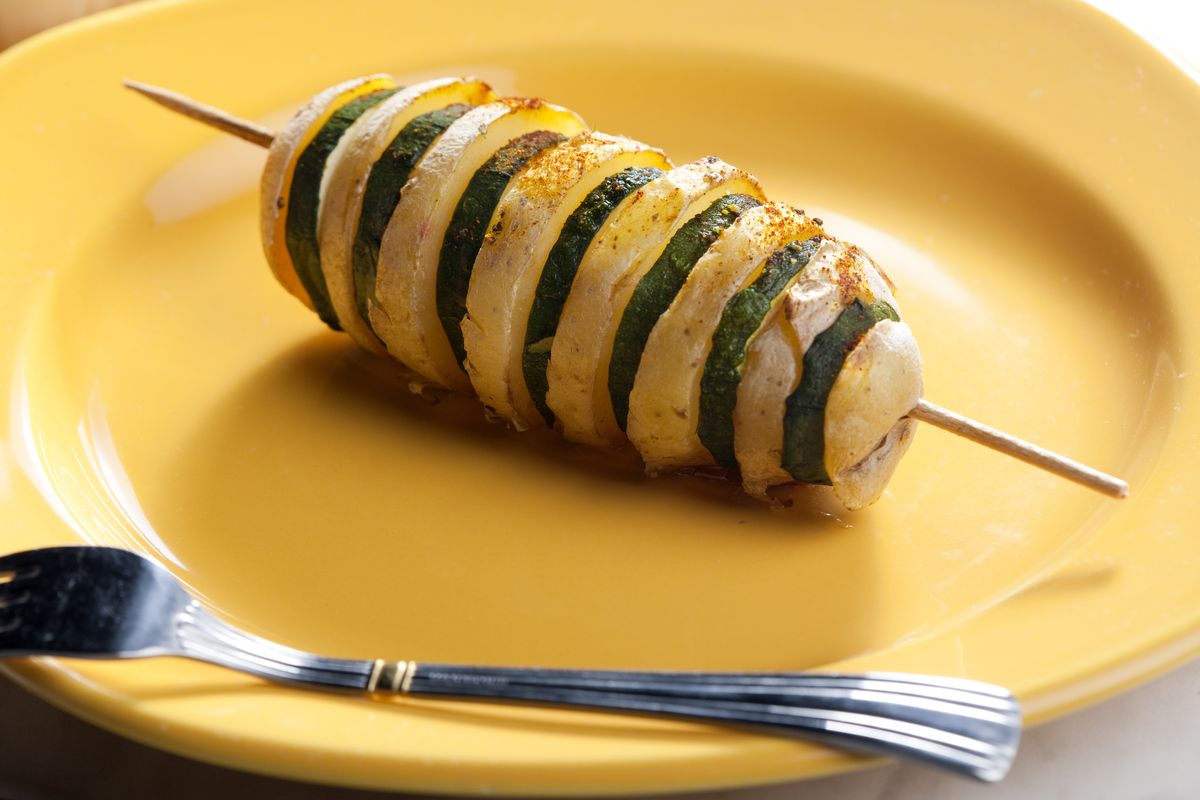 potato and zucchini skewers in air fryer