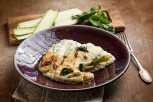 parmigiana bianca di zucchine in friggitrice ad aria