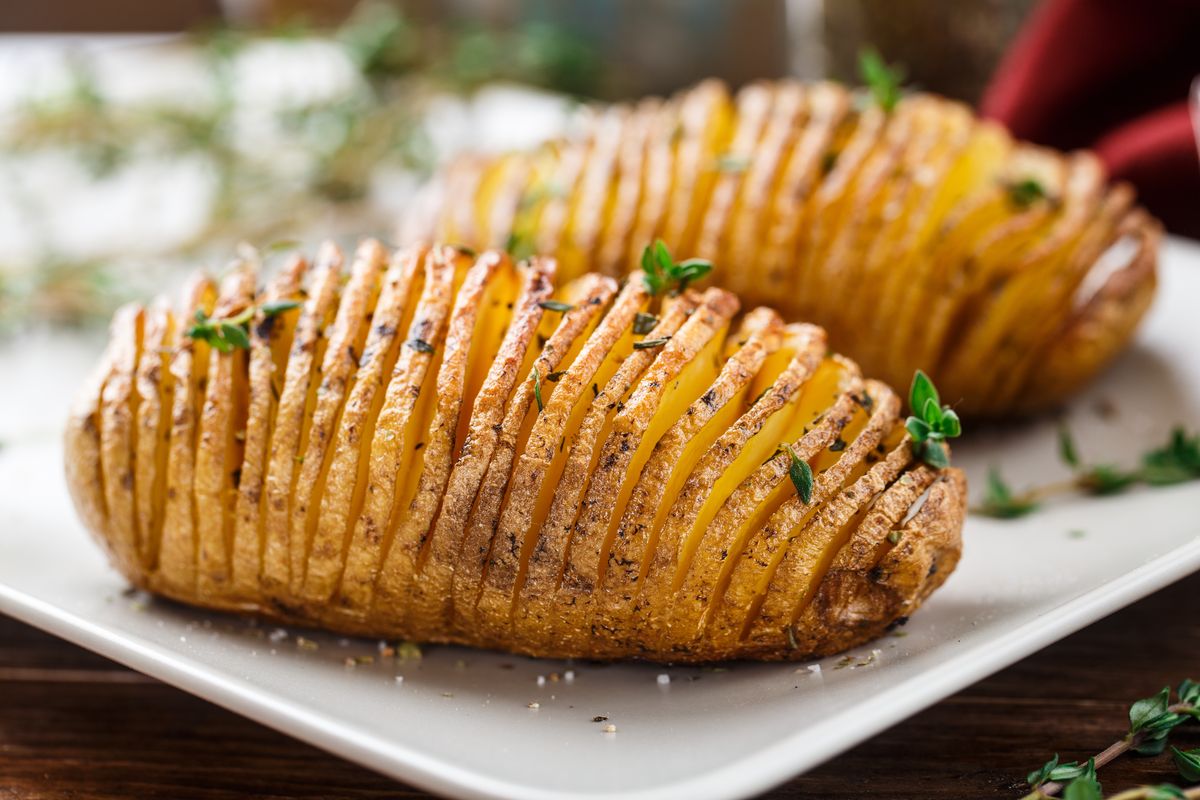 patate Hasselback in friggitrice ad aria