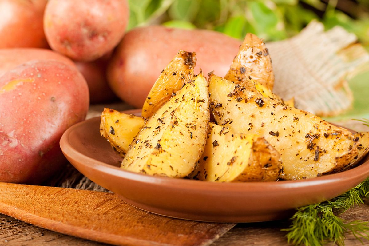 Sandy potatoes in an air fryer