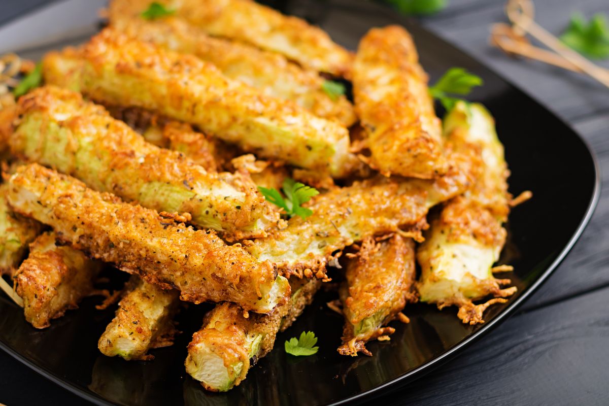 Matchstick zucchini in air fryer