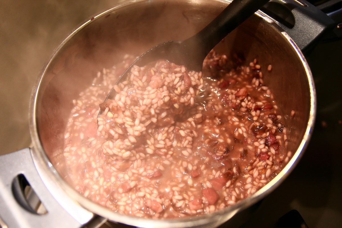 Radicchio and taleggio risotto