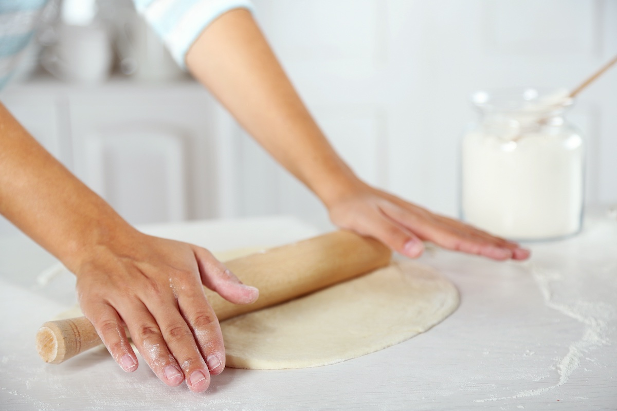 Roll out bread dough