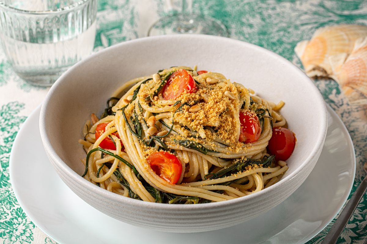 pasta agretti and anchovies