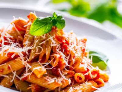 Pasta peperoni e pancetta