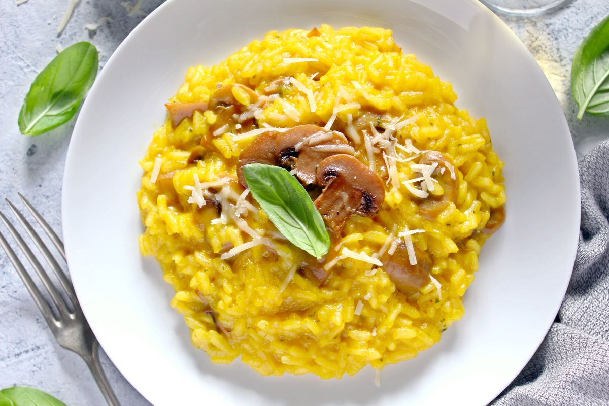 mushroom and saffron risotto