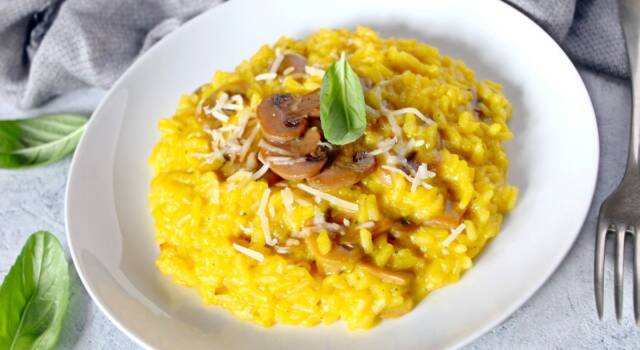 Risotto funghi e zafferano