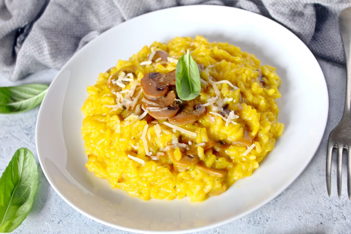 mushroom and saffron risotto