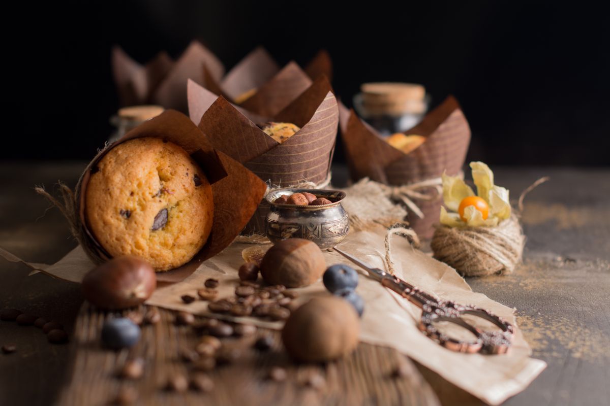 Muffins with chestnut flour