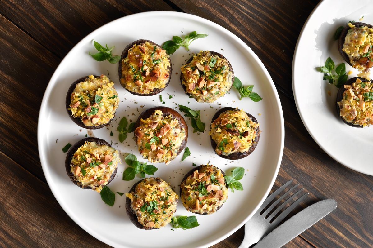 Vegetarian stuffed mushrooms