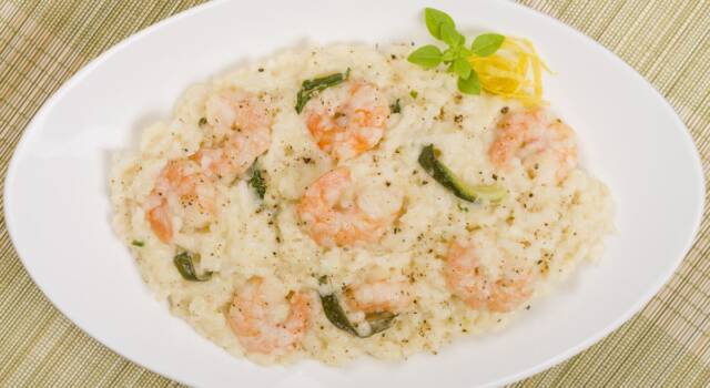 Risotto con zucchine e gamberetti