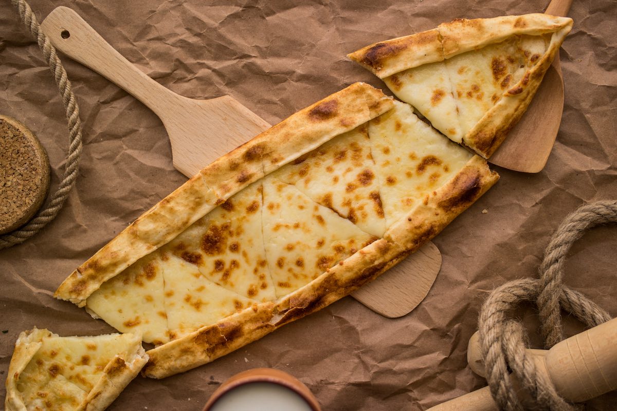 Turkish pide with cheese