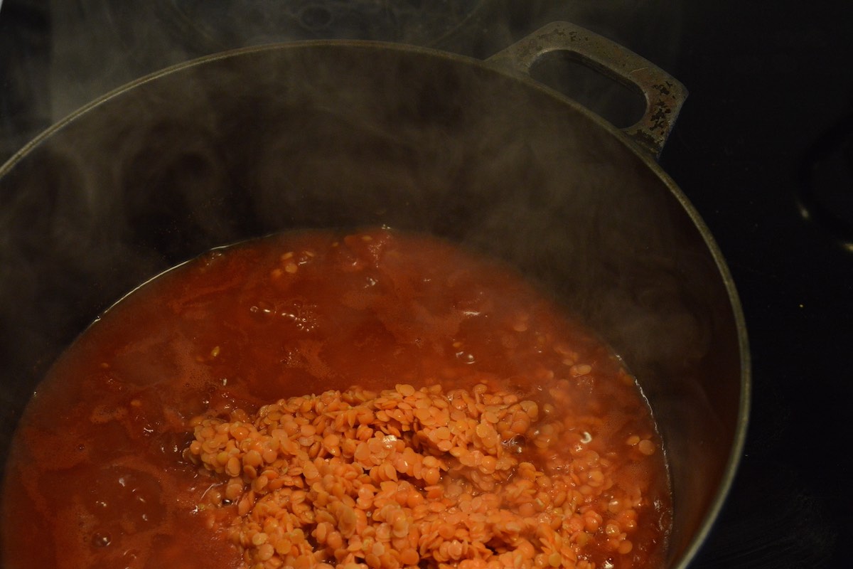 Cooking red lentils