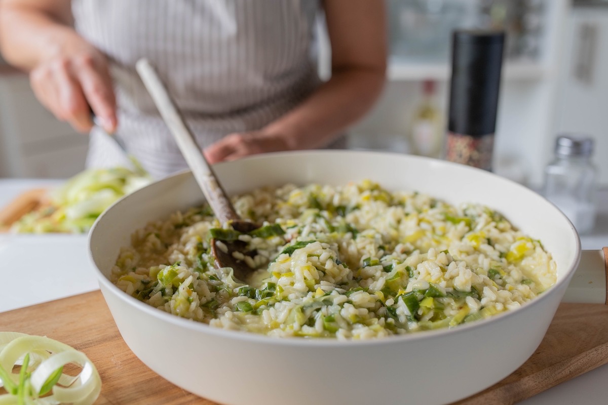 Risotto porri e pancetta