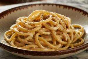 Piatto di pasta cacio e pepe